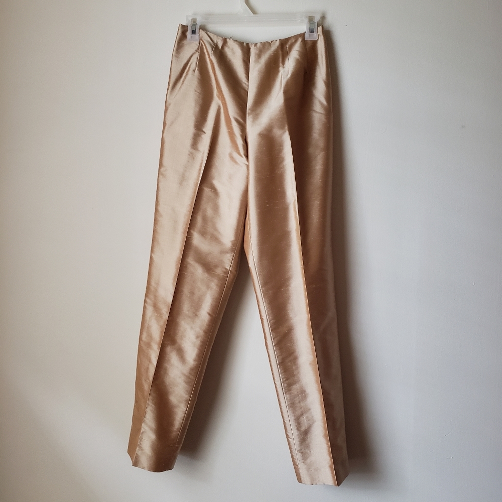Talbots 100% silk trousers gold